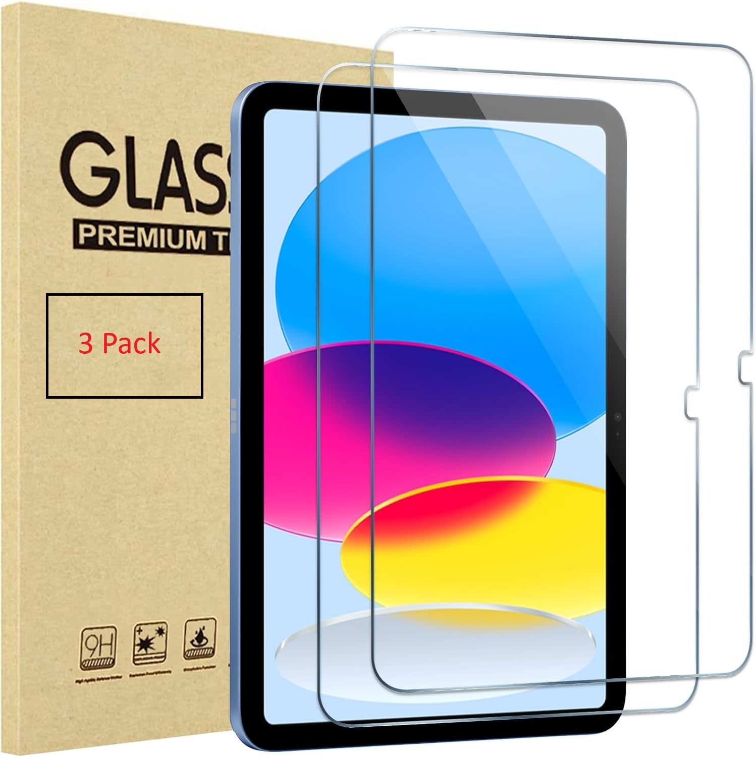 2-Pack Tempered Glass Screen Protector For iPad 10 10th Generation 10.9" 2022 HD