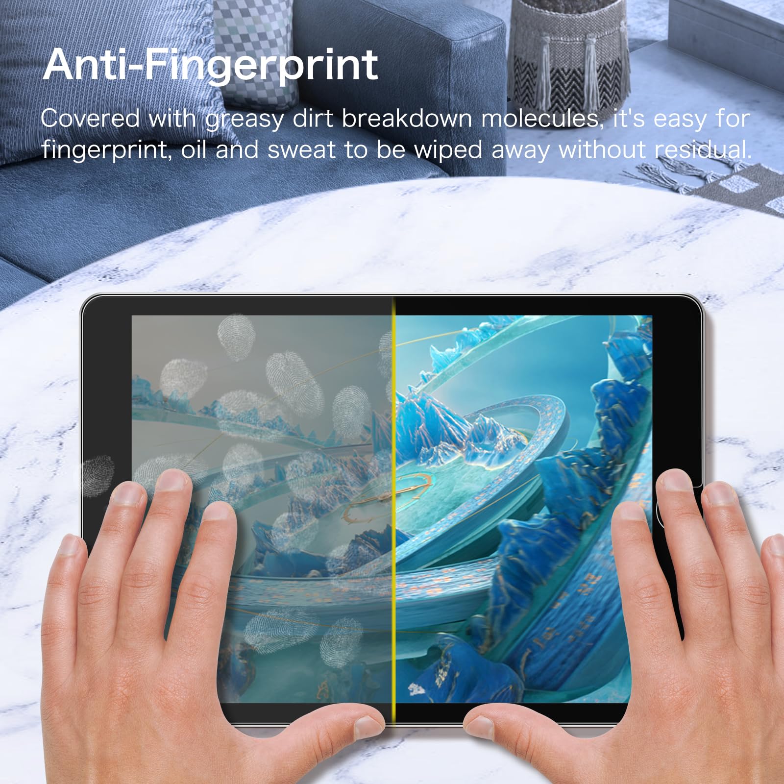 10.2 Tempered Glass Screen Protector for iPad 9th / 8th / 7th Generation (2021/2020 / 2019) 10.2 Inch & iPad Air 3 10.5" (2019) / Pro 10.5" (2017) - Anti Scratch Premium HD Clear 9H Hardness