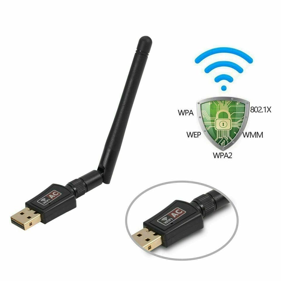 AC600 Mbps Dual Band 2.4/5Ghz Wireless USB WiFi Network Adapter w/Antenna 802.11