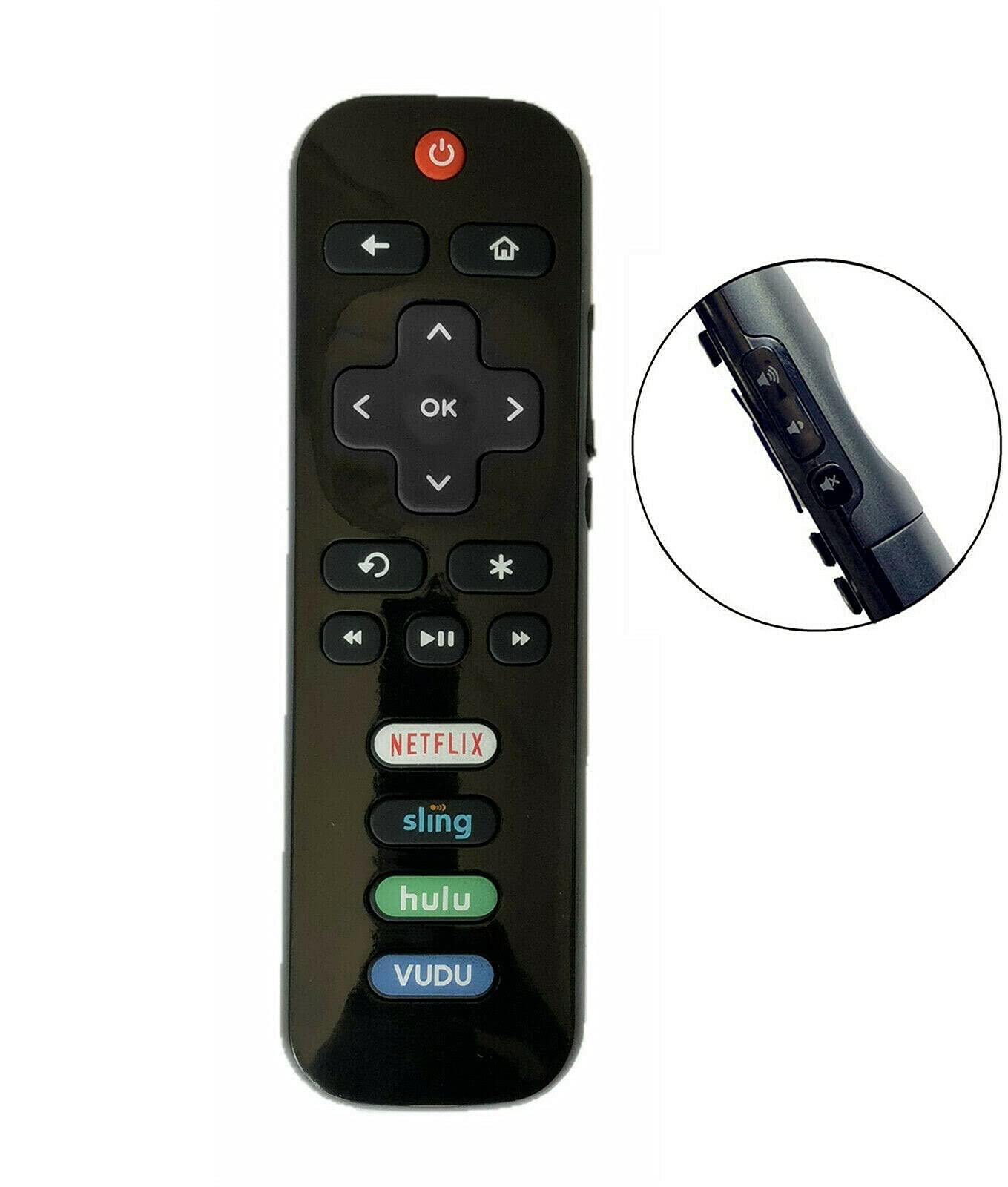 SGElectronix RC280 Replacement Remote Applicable for TCL Roku TV with Netflix Sling Hulu Vudu Key 55UP120 32S4610R 50FS3750 32FS3700 32FS4610R 32S800 32S850 32S3850 48FS3700 55FS3700 65S405 43S405