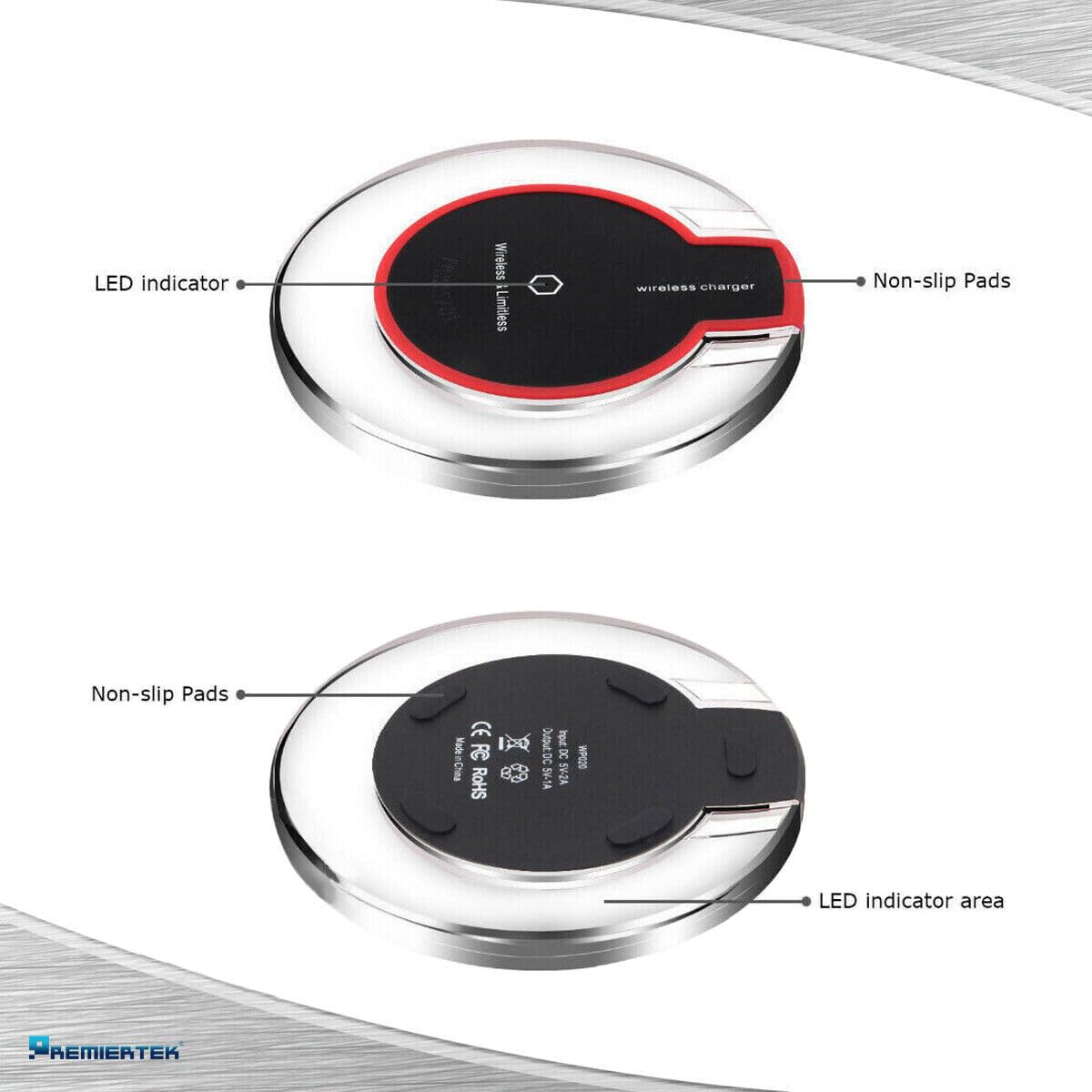 SGelectronicx Universal Qi Wireless Charger Charging Pad for iPhone X 8 XS Max XR i11 11Pro 11ProMax 12 12Pro 12 ProMax, Galaxy and More Black