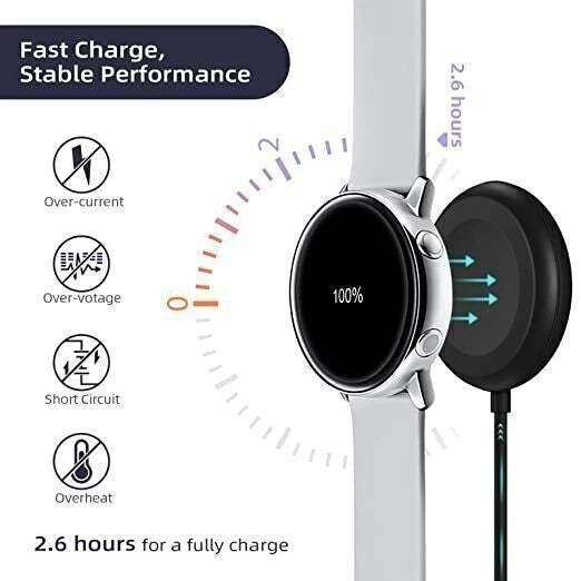 FAST Wireless Charger For Samsung Galaxy Watch 6/5/5 Pro/4/3/2 Ultra/Classic US Black