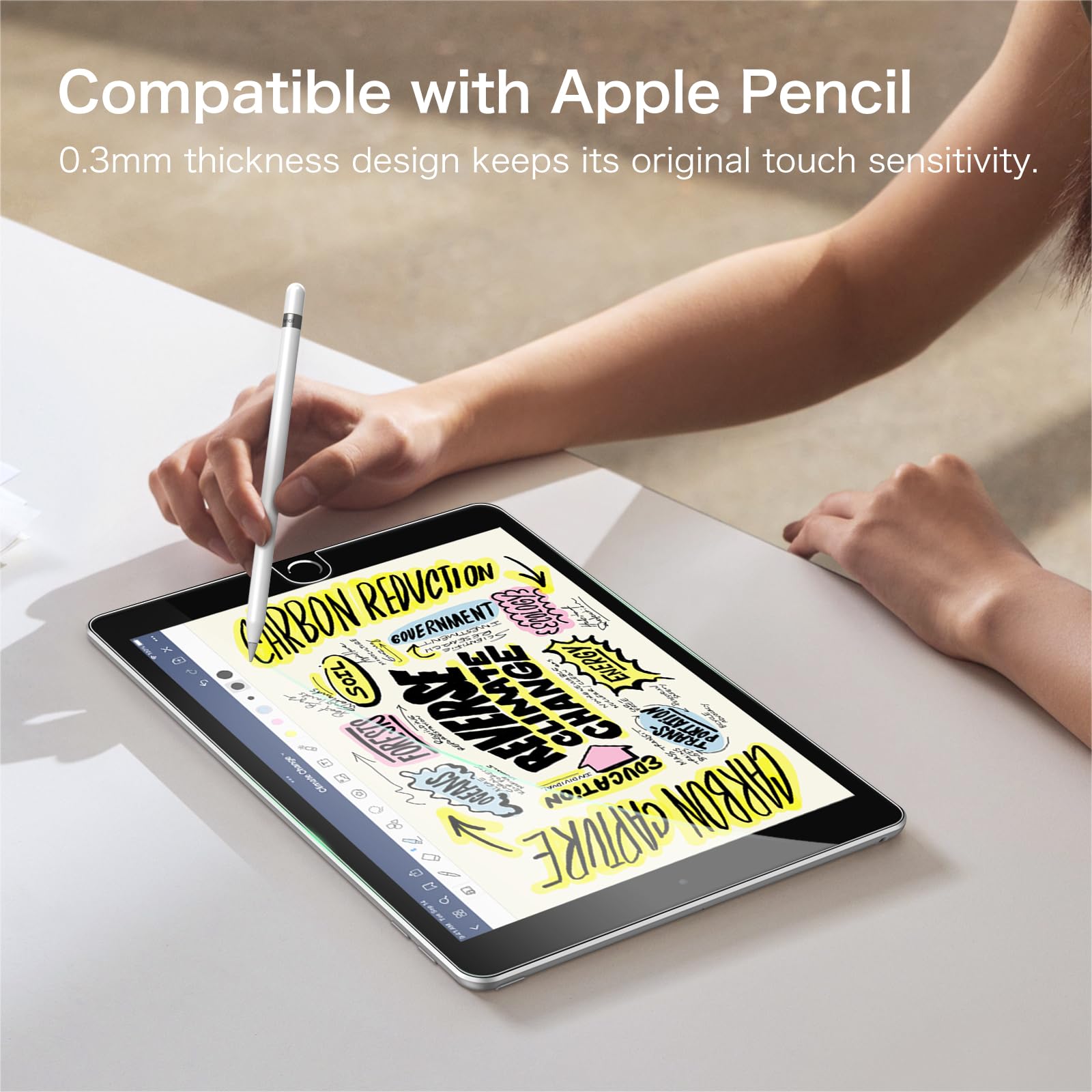 10.2 Tempered Glass Screen Protector for iPad 9th / 8th / 7th Generation (2021/2020 / 2019) 10.2 Inch & iPad Air 3 10.5" (2019) / Pro 10.5" (2017) - Anti Scratch Premium HD Clear 9H Hardness