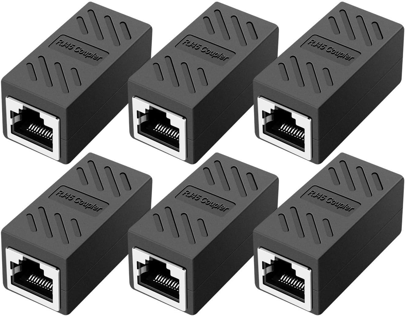 SGElectronix RJ45 Coupler,Ethernet Coupler, in Line Coupler for Cat7/Cat6/Cat5e/Cat5 Ethernet Cable Extender Adapter Female to Female (6 Pack Black)