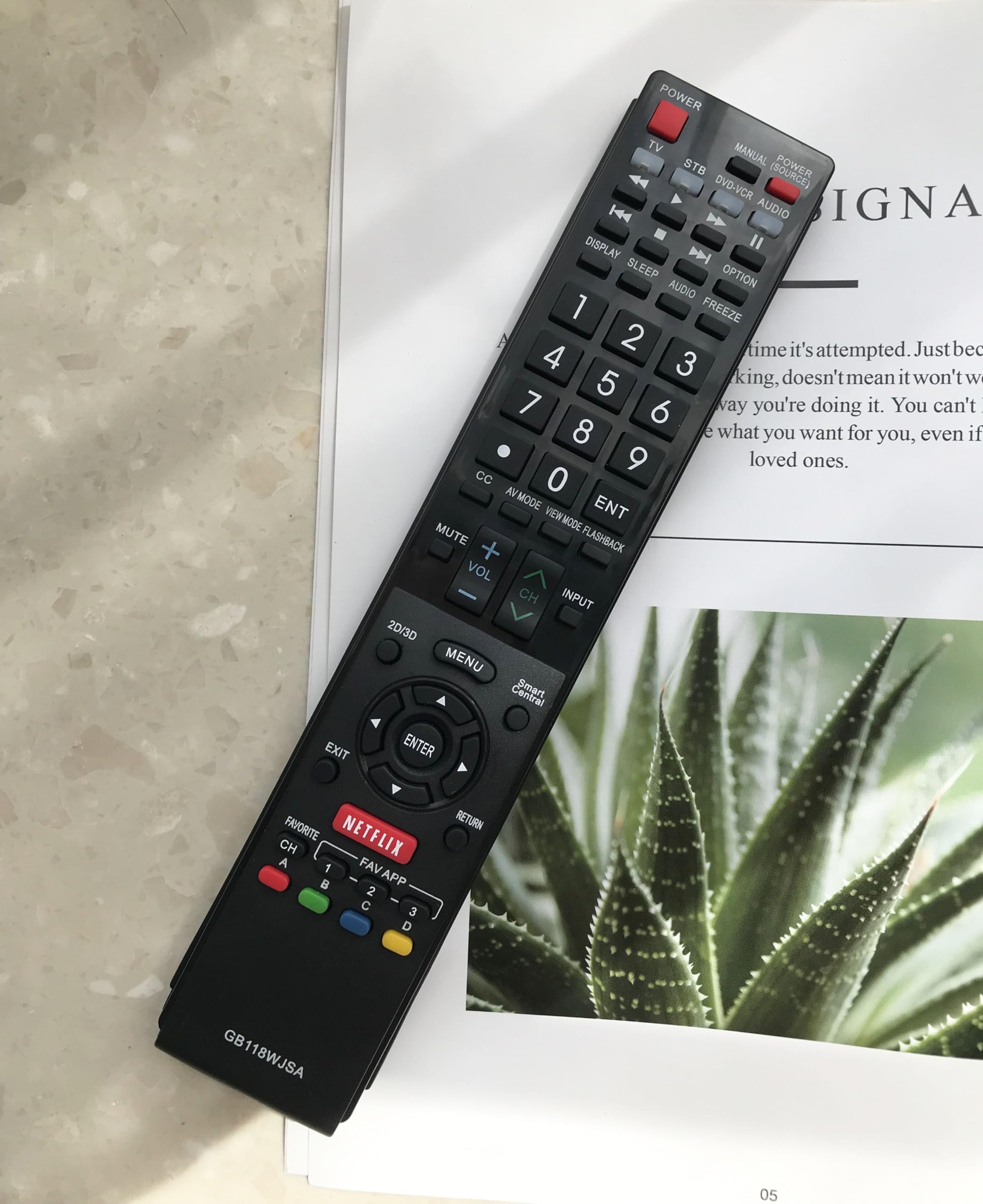 Replacement Remote Control Universal for Sharp GA935WJSA GB005WJSA GB004WJSA AQUOS Smart LED HDTV TV