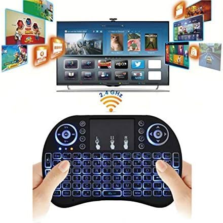 SGelectronix Wireless Mini Keyboard Remote Control Touchpad Mouse Combo Controller with RGB Backlit for Smart TV Android TV Box PC IPTTV 2.4GHz