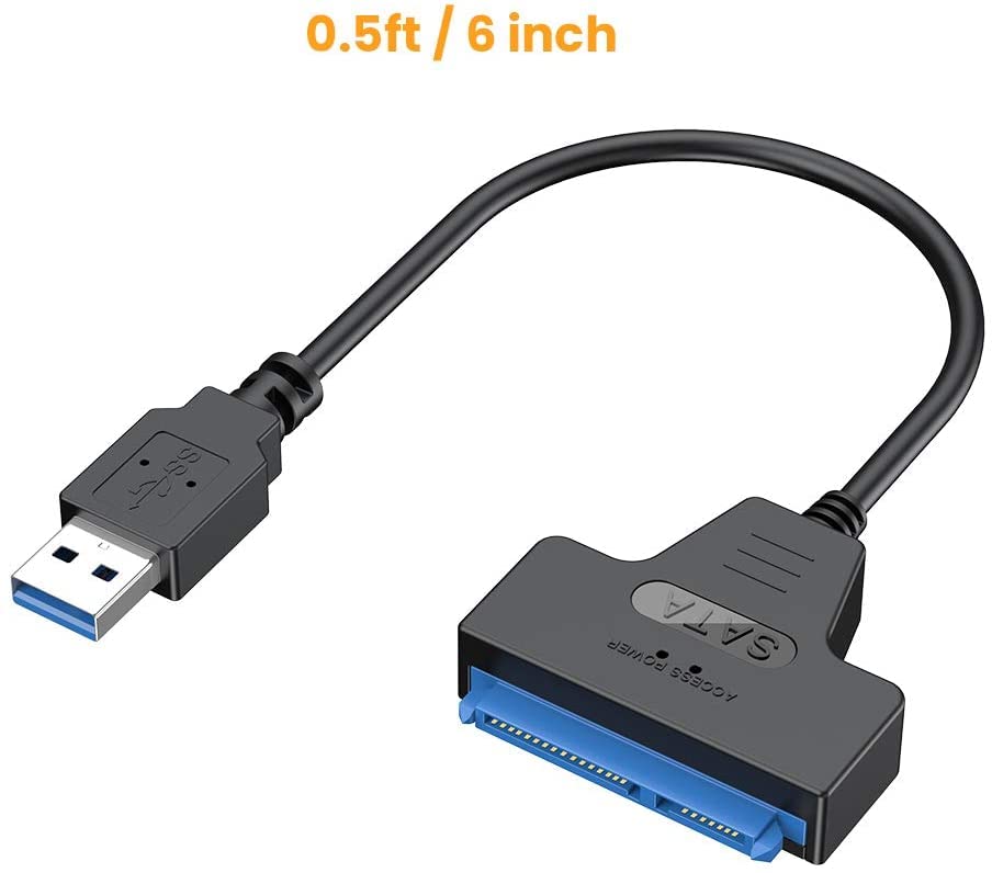 SGElectronix USB 3.0 to SATA Adapter, SATA to USB 3.0 Cable, Compatible 2.5" SATA III HDD Hard Disk Driver, Black