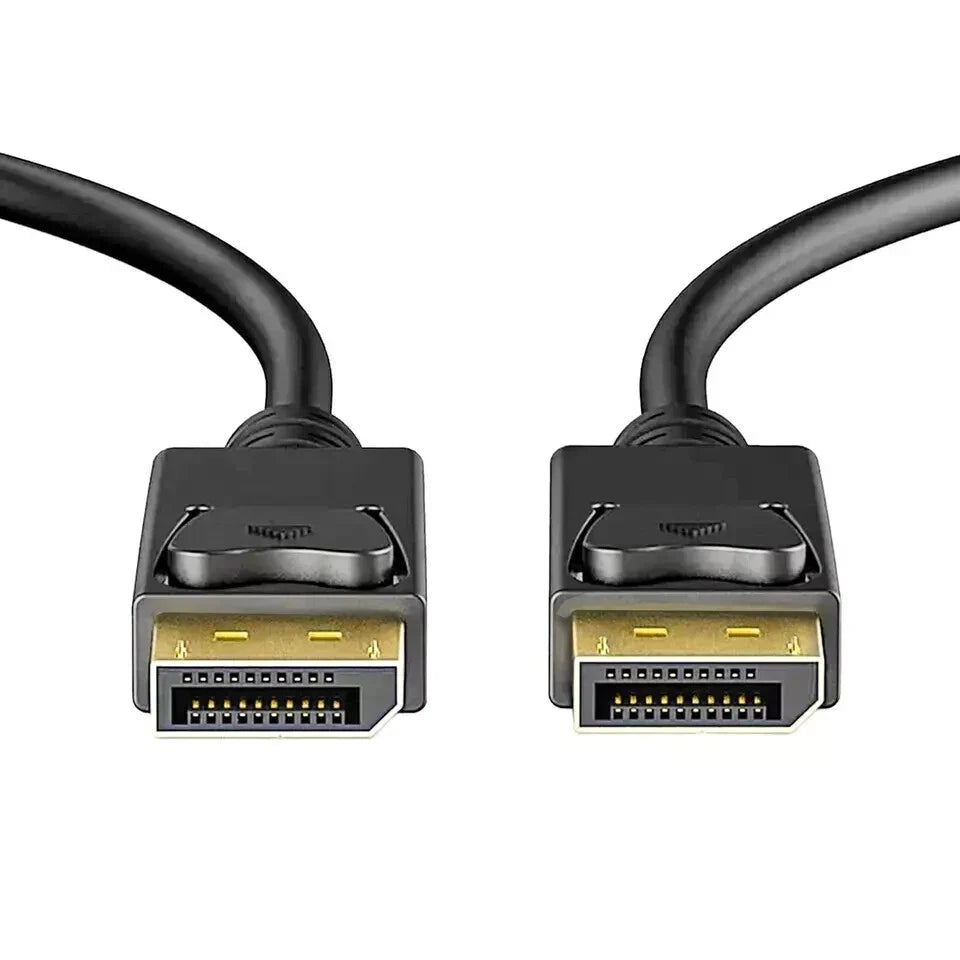 DisplayPort to Display Port Cable DP Male to Male Cord 4K HD w/o Latches 6/10/15 Feet