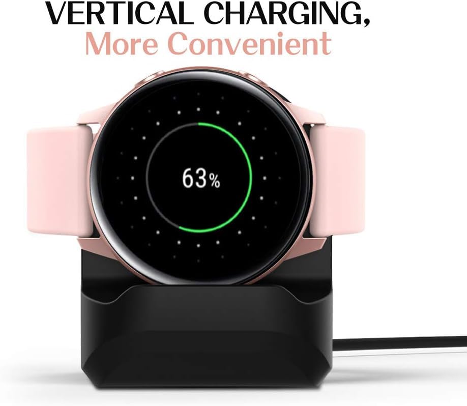 Stand for Samsung Galaxy Watch 4/Watch 4 Classic/Watch 3 41mm 45mm/Active 2 40mm 44mm,Non-Slip Silicone Charging Dock Holder,Charger Bracket with Integrated Cable Management Slot (No Charger Cable)