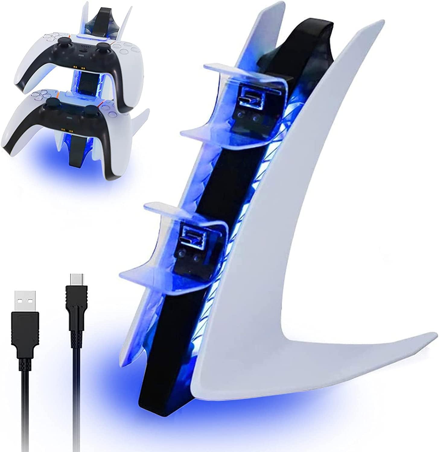 SGElectronicx PS5 Controller Charger Special Edition, Wireless Controller Charging Station with Dual USB C Ports, Fast Charging Dock, Controller Not Included