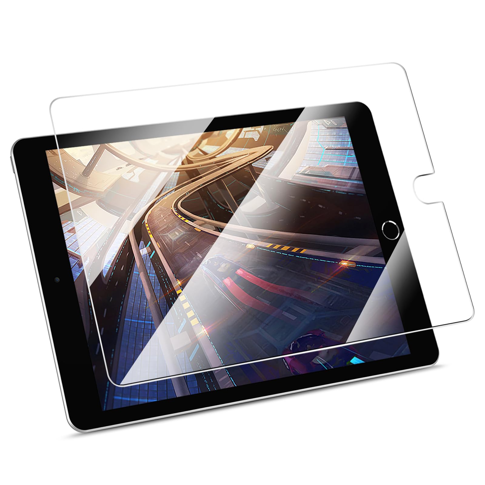 10.2 Tempered Glass Screen Protector for iPad 9th / 8th / 7th Generation (2021/2020 / 2019) 10.2 Inch & iPad Air 3 10.5" (2019) / Pro 10.5" (2017) - Anti Scratch Premium HD Clear 9H Hardness