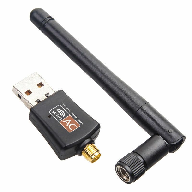 AC600 Mbps Dual Band 2.4/5Ghz Wireless USB WiFi Network Adapter w/Antenna 802.11
