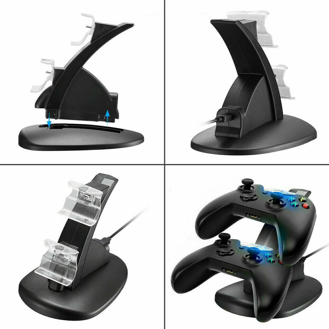 for Xbox One/One X/One S Controller Dual Charger Dock Station Charging Stand