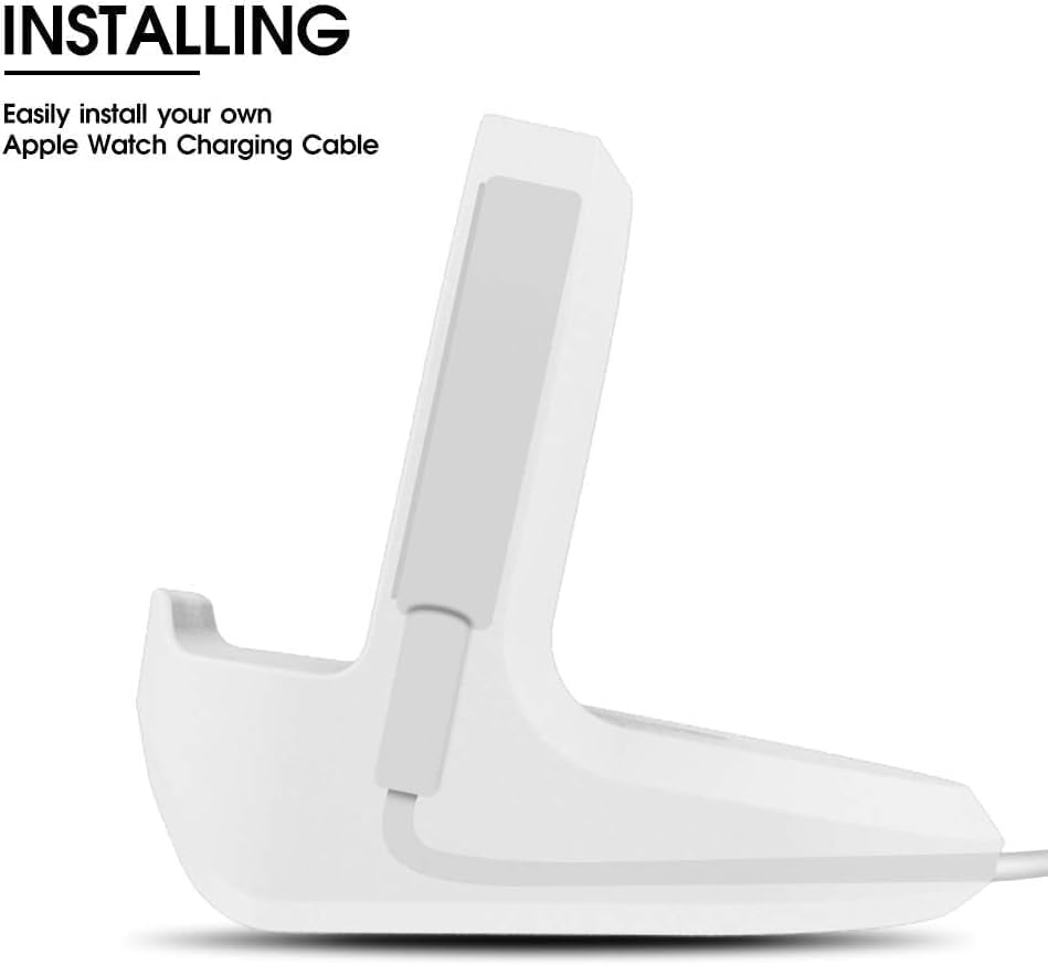 SGElectronix Compact Stand Compatible with iWatch Series7/SE &Series6/Series 5 /Series 4/Series 3/Series 2 / Series 1 - Nightstand Mode (44mm/40mm/38mm/42mm Compatible)(White)