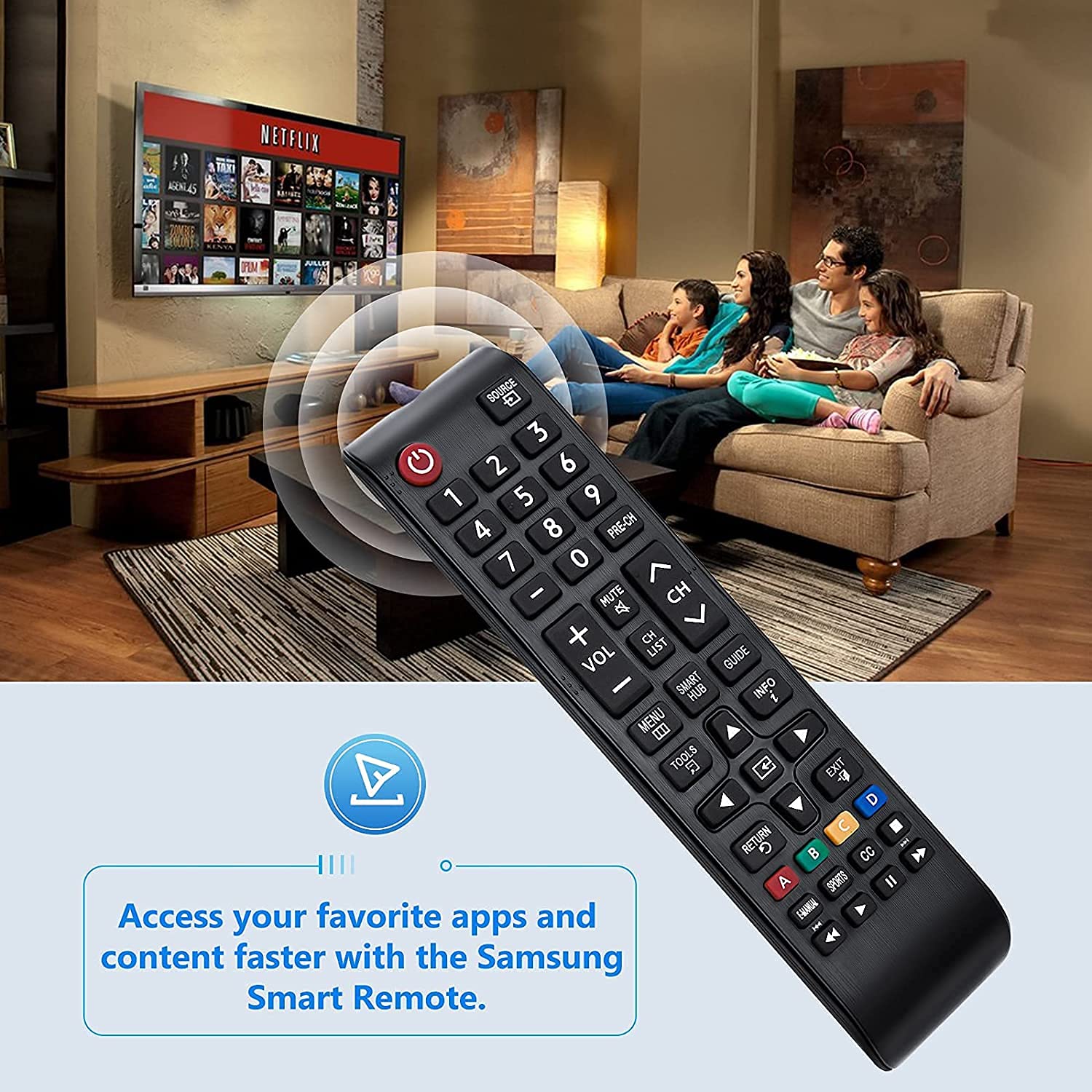 Universal Remote Control for Samsung-TV-Remote BN59-01199F All Samsung LCD LED HDTV 3D Smart TVs Models