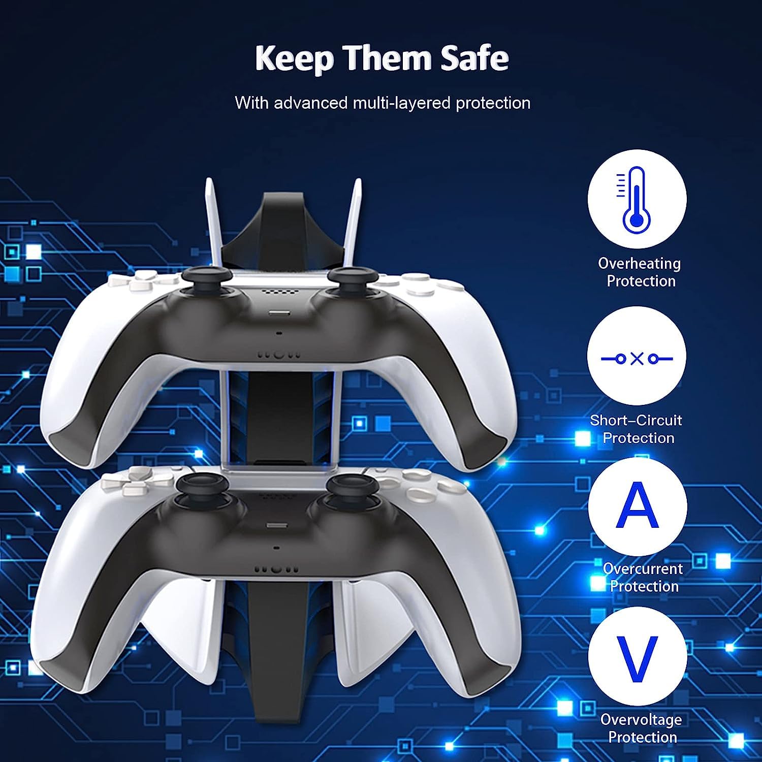 SGElectronicx PS5 Controller Charger Special Edition, Wireless Controller Charging Station with Dual USB C Ports, Fast Charging Dock, Controller Not Included