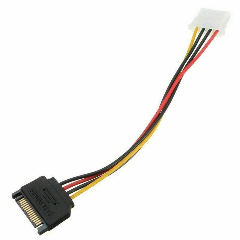 SGElectronix SATA Power Adapter Cable SATA 15-pin Male to 4-pin Molex Female Power Adapter Cable for IDE Hard Drive 2Pack