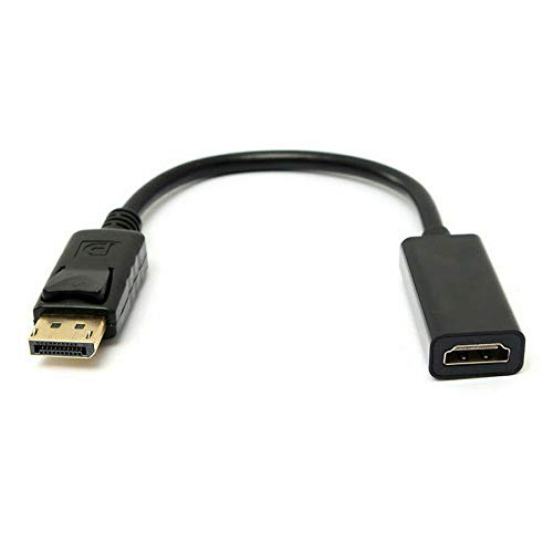 DisplayPort (DP) to HDMI Adapter, Gold-Plated Uni-Directional Display Port PC to HDMI Screen Converter (Male to Female) Compatible with HP, Dell, Lenovo, NVIDIA, AMD & More, Passive, Black