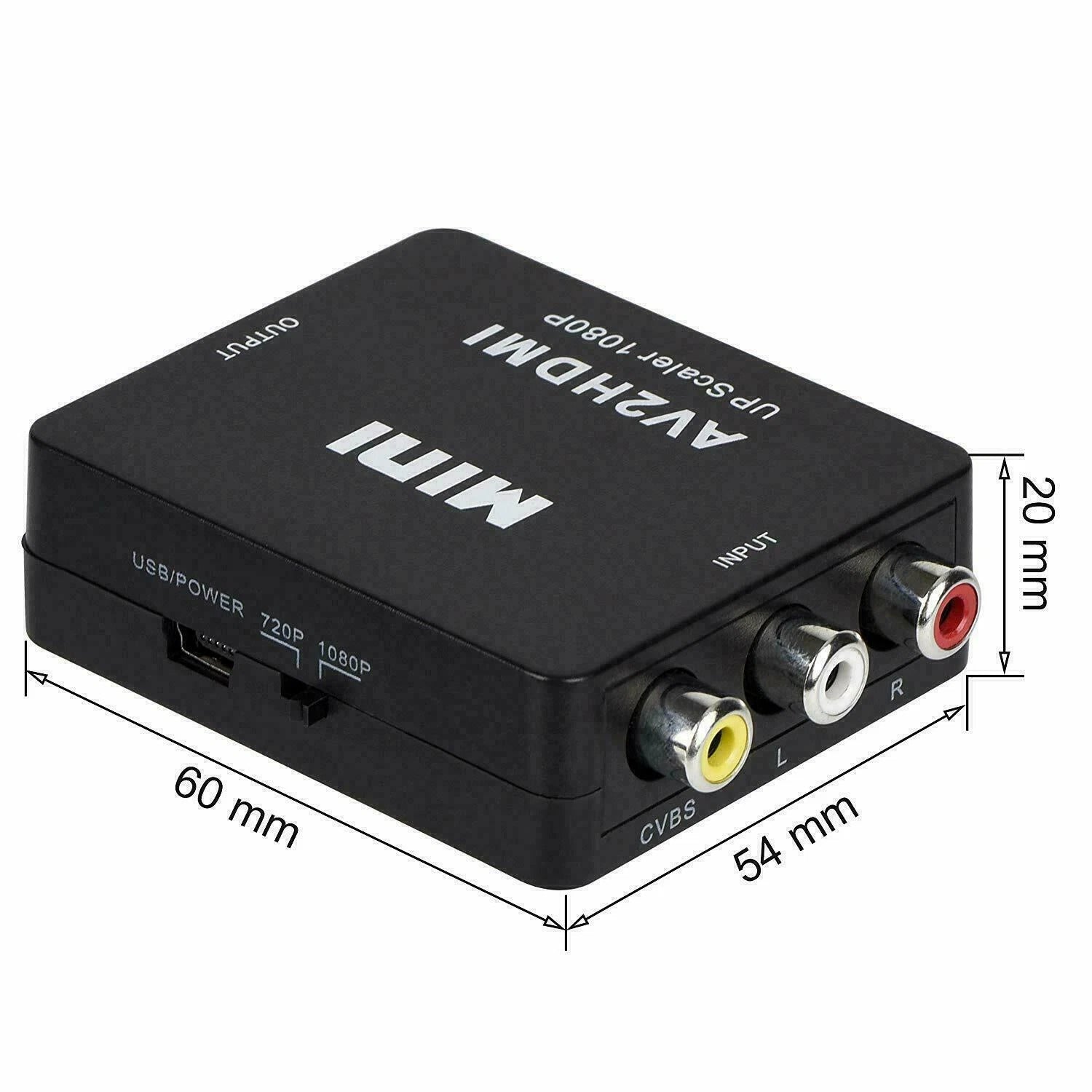 RCA to HDMI Converter Adapter AV 1080P For TV Audio Video Composite CVBS AV2HDMI