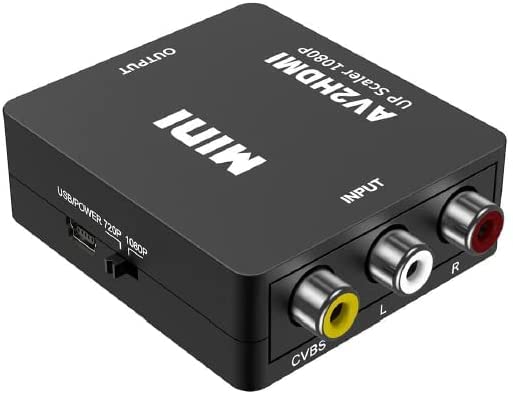 SGElectronix RCA to HDMI Converter 1080P Mini CVBS to HDMI Composite Video Audio Converter AV to HDMI Converter Supports NTSC PC Laptop Xbox PS4 PS3 TV STB VHS VCR Camera DVD
