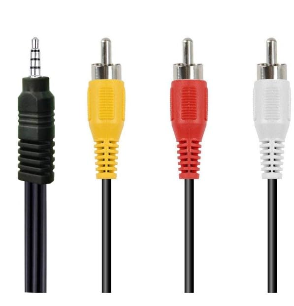 Auxiliary to RCA Camcorder A/V Audio Video Output Cable 3 RCA to 3.5mm Adapter Cord