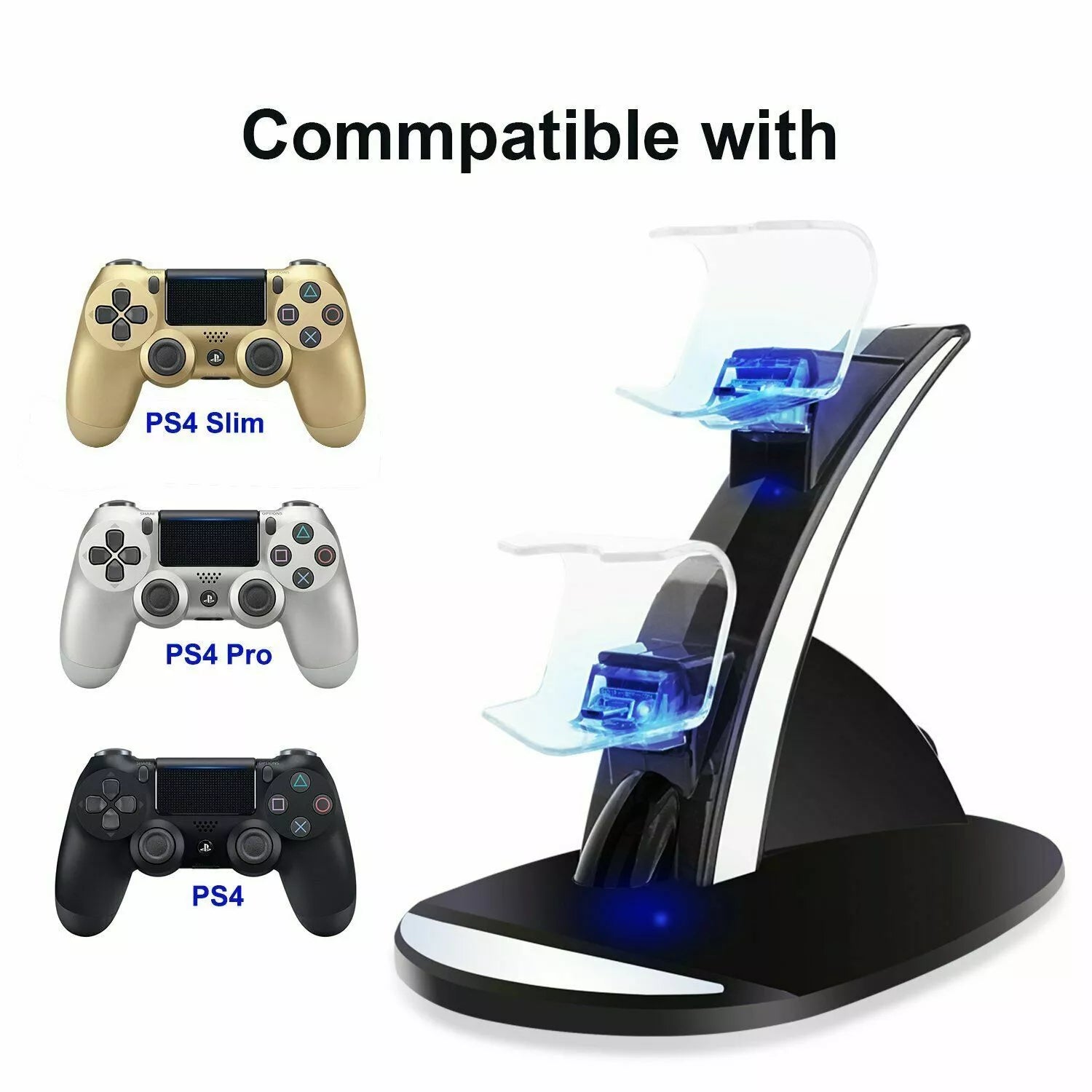For PS4 PlayStation4 Controller Dual USB Charger LED Dock Station Charging Stand