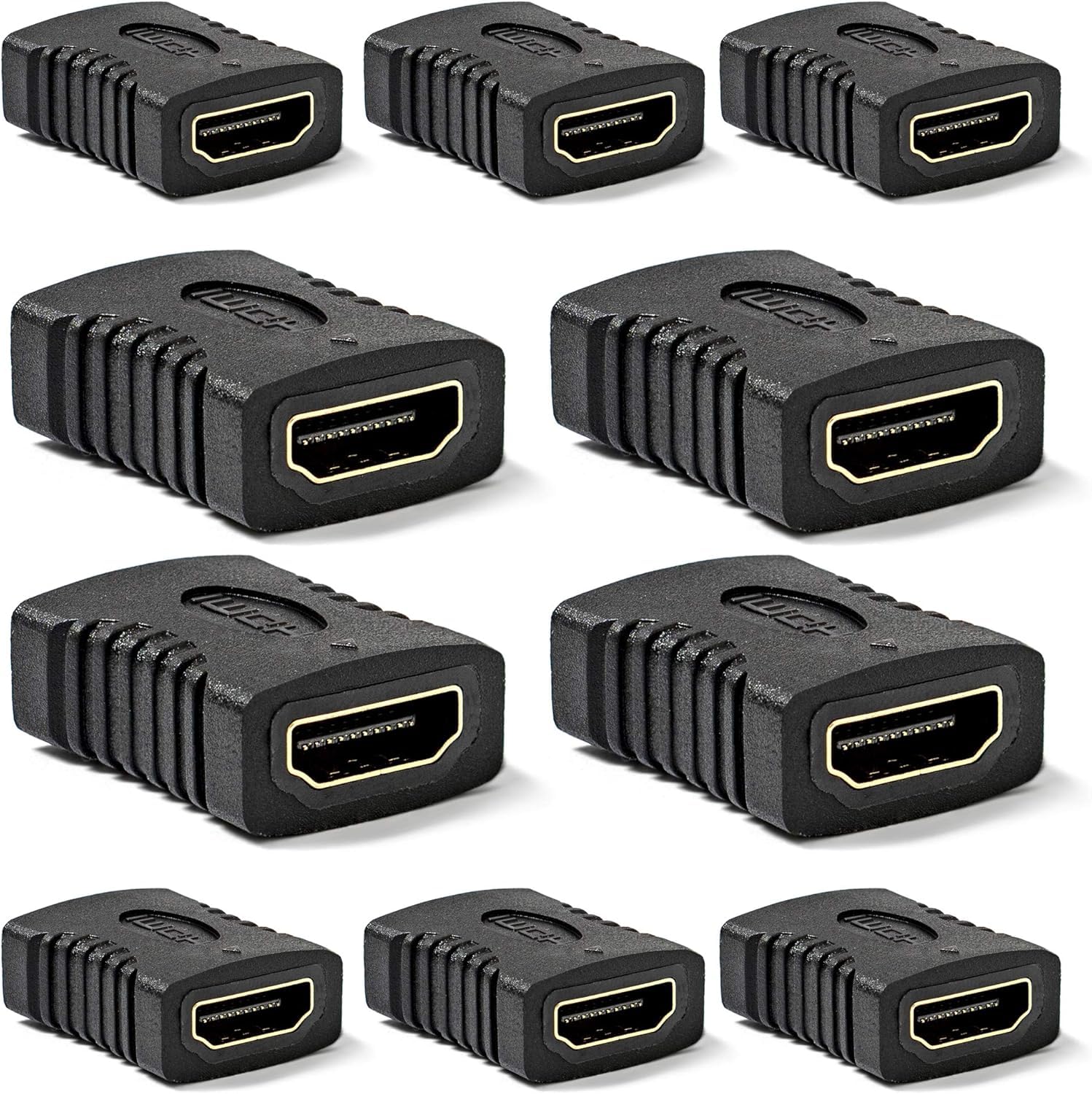 SGElectronix 10 Pack HDMI Coupler Adapter Gold Plated, High Speed HDMI Coupler F/F Female to Female Adapter Black