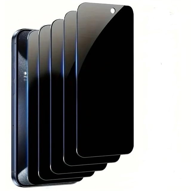 SGElectronix 5 Pack Privacy Screen Protector for iPhone 16 Pro Max [6.9 inch], Anti Spy Private Tempered Glass Anti-Scratch Case Friendly
