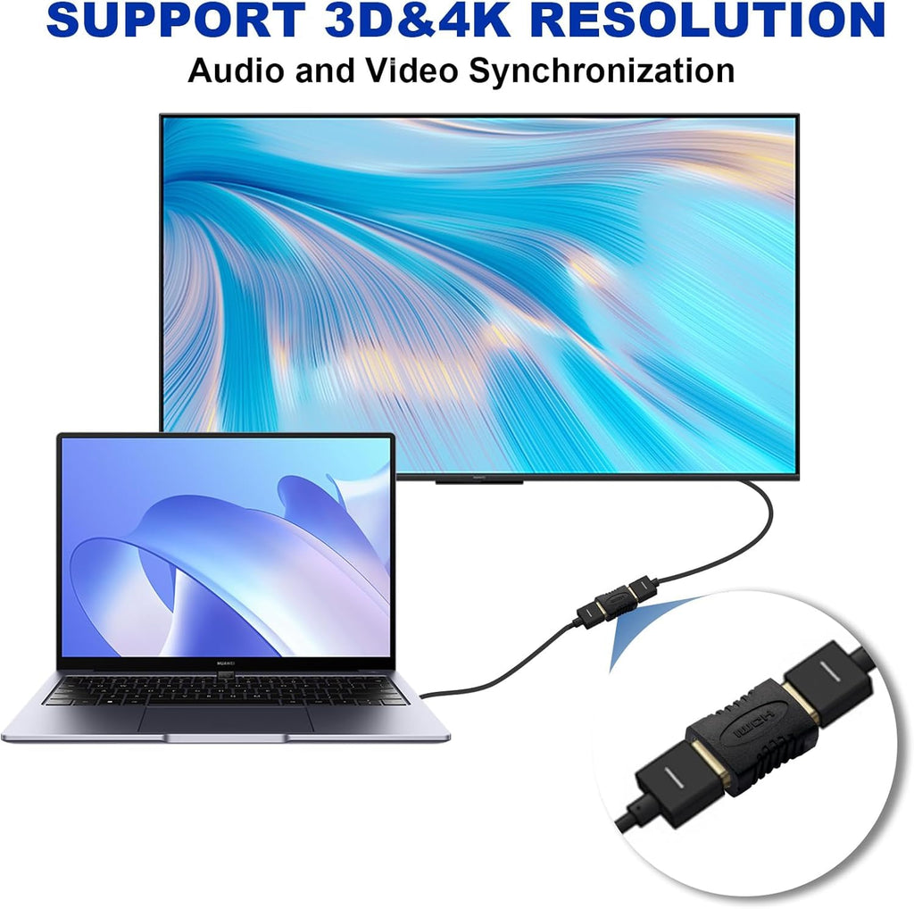 SGElectronix 10 Pack HDMI Coupler Adapter Gold Plated, High Speed HDMI Coupler F/F Female to Female Adapter Black