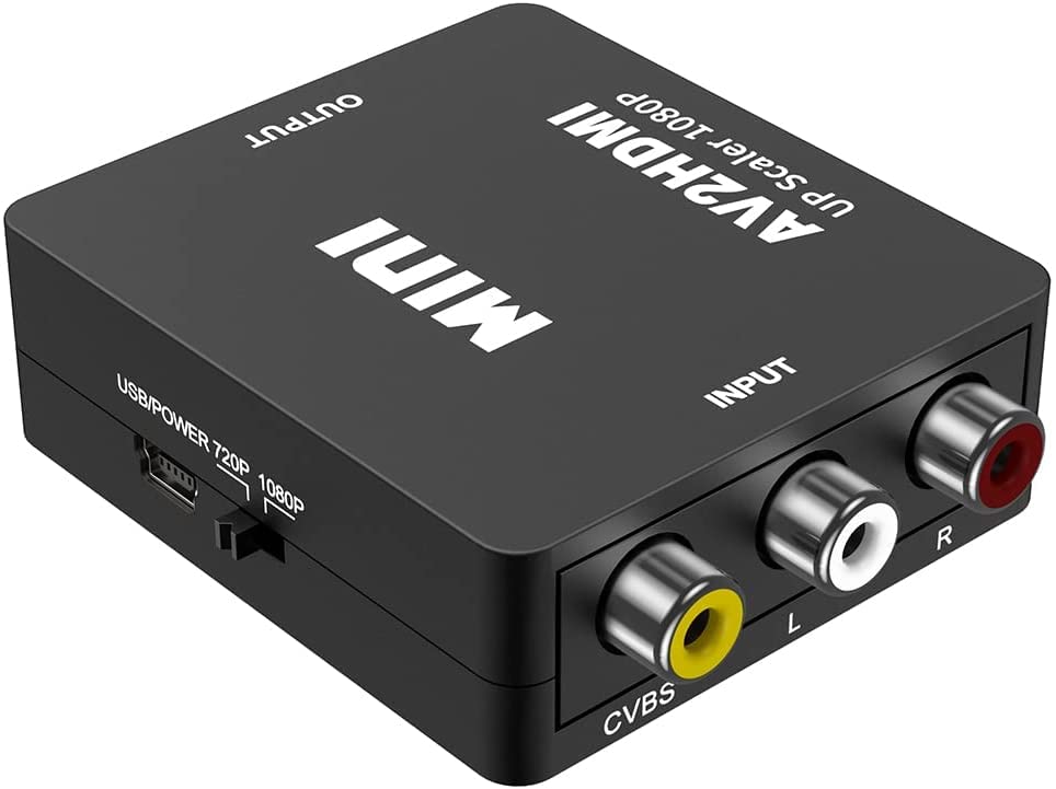 SGElectronix RCA to HDMI Converter 1080P Mini CVBS to HDMI Composite Video Audio Converter AV to HDMI Converter Supports NTSC PC Laptop Xbox PS4 PS3 TV STB VHS VCR Camera DVD