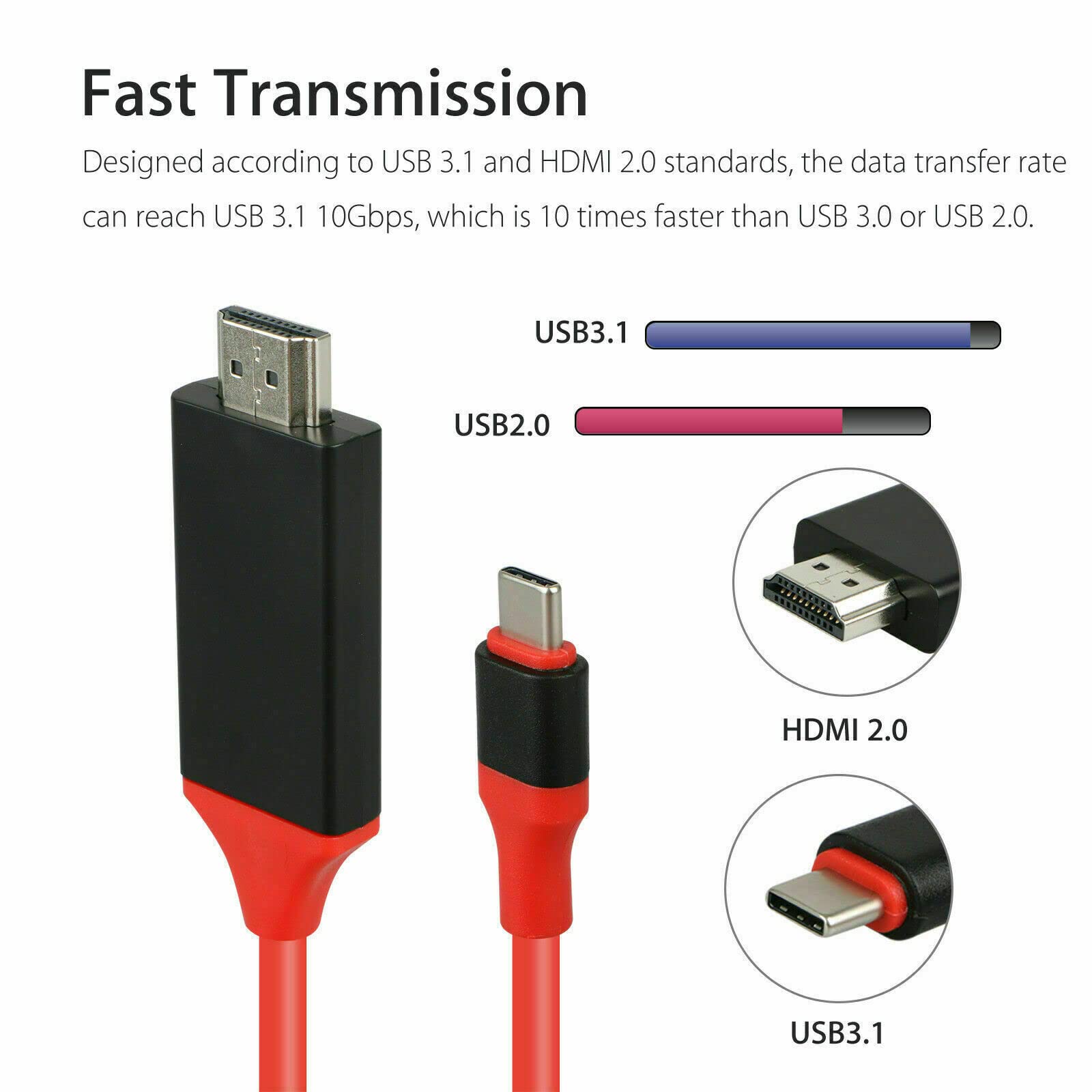 SGElectronix MHL USB-C Type C to HDMI 1080P HD TV Cable Adapter for Android Phones Samsung LG