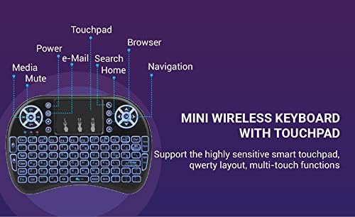 SGelectronix Wireless Mini Keyboard Remote Control Touchpad Mouse Combo Controller with RGB Backlit for Smart TV Android TV Box PC IPTTV 2.4GHz