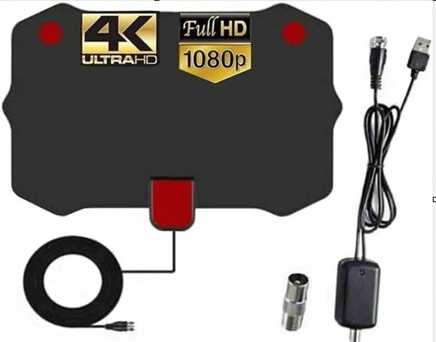 Digital AntennaTV Antenna, Amplified HD Digital TV Antenna Long 250+ Miles Range,Signal Booster 6 FT Coax HDTV Cable,Digital Antenna for TV Support 4K 1080p Antenna TV HD Indoor
