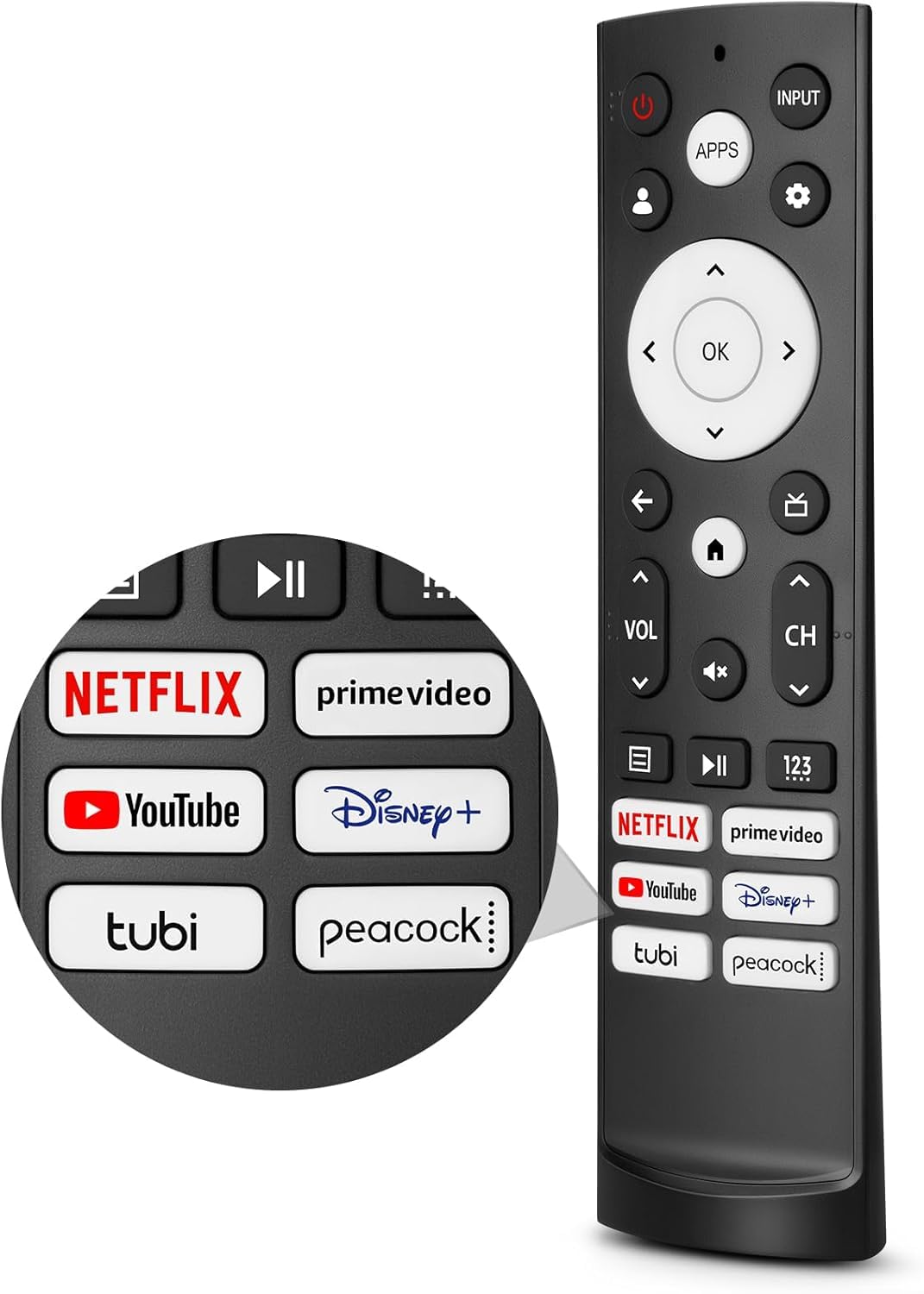 Replacement Remote Control for Hisense Smart Google TV，for Hisense UHD 4K ULED Google TVs Black
