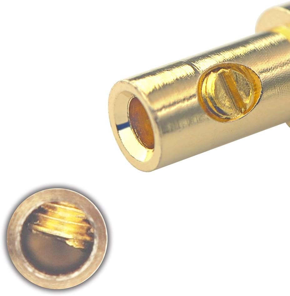 SGElectronix 4mm Speaker Banana Plugs-Open Screw Type, Insulated 24K Gold Plated Speaker Wire Banana Plugs Connectors (5 pair/10 pcs) (Black + Red)