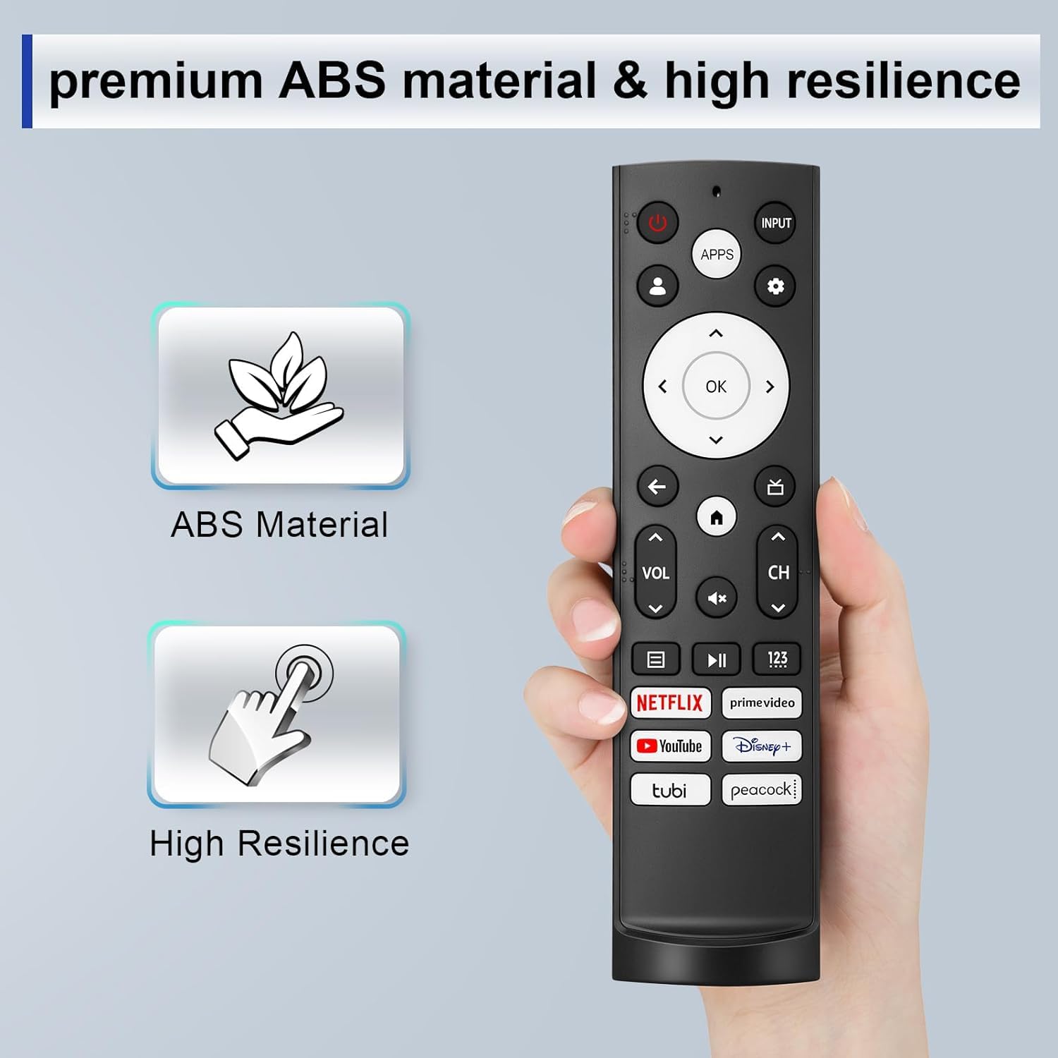 Replacement Remote Control for Hisense Smart Google TV，for Hisense UHD 4K ULED Google TVs Black