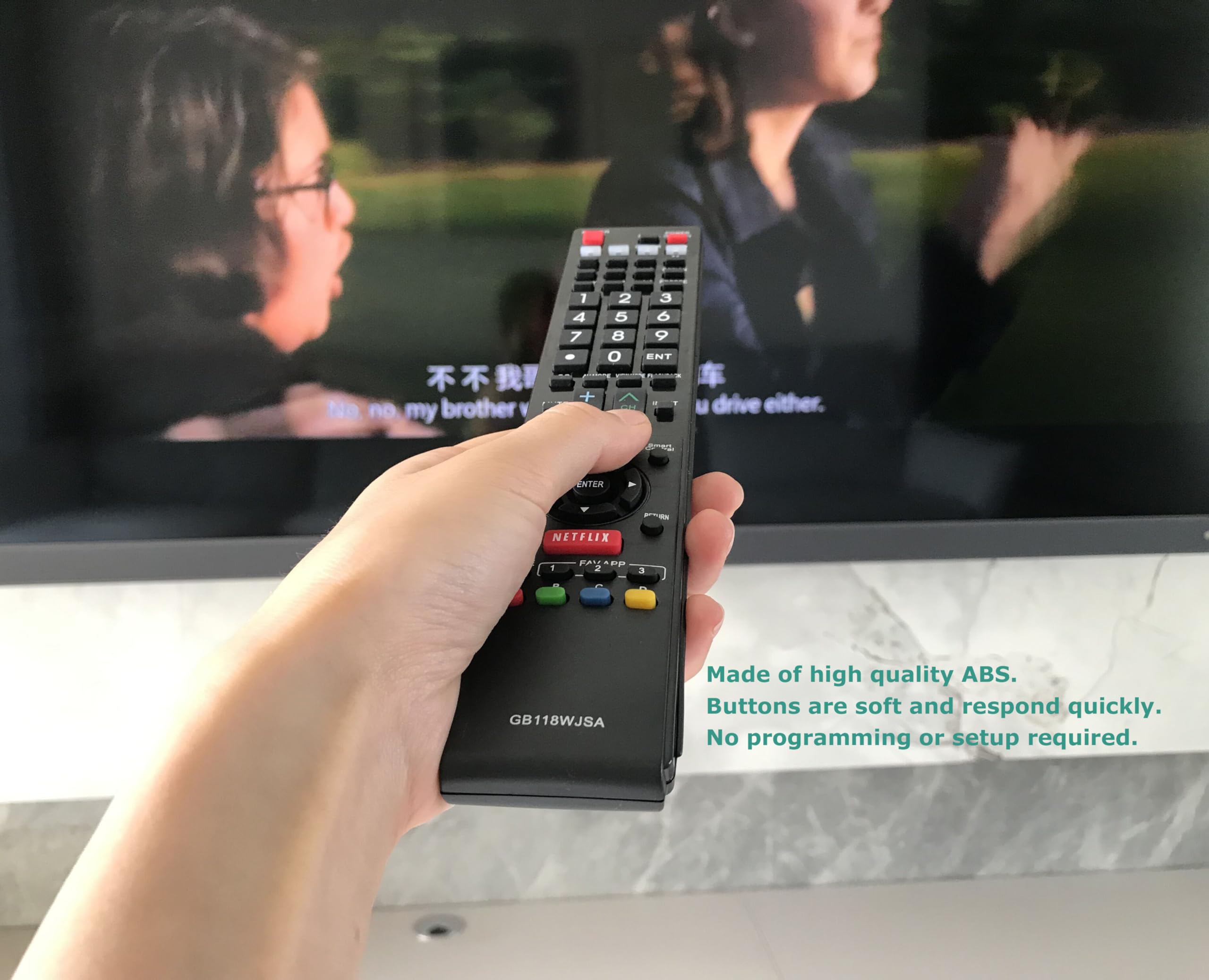 Replacement Remote Control Universal for Sharp GA935WJSA GB005WJSA GB004WJSA AQUOS Smart LED HDTV TV