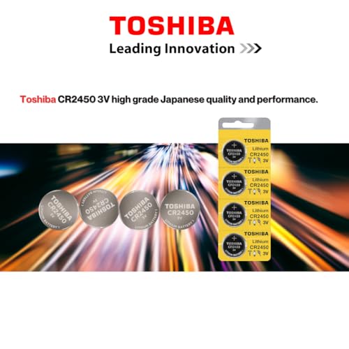 TOSHIBA CR2450 3V Lithium Coin Cell Child-Resistant Blister Pack