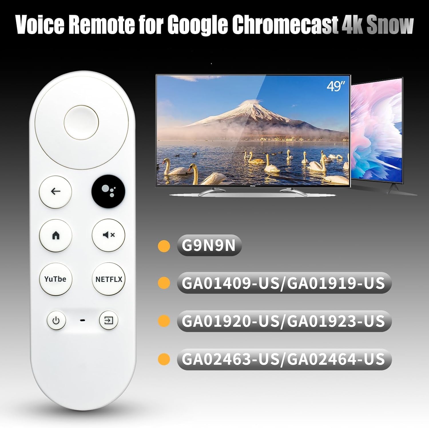 SGElectronix New Replacement Remote Control Compatible with Google Chromecast 4k Voice Remote Control for G9N9N/GA01409-US/GA01919-US/GA01920-US/GA01923-US/GA02463-US/GA02464-US(Remote Control ONLY)