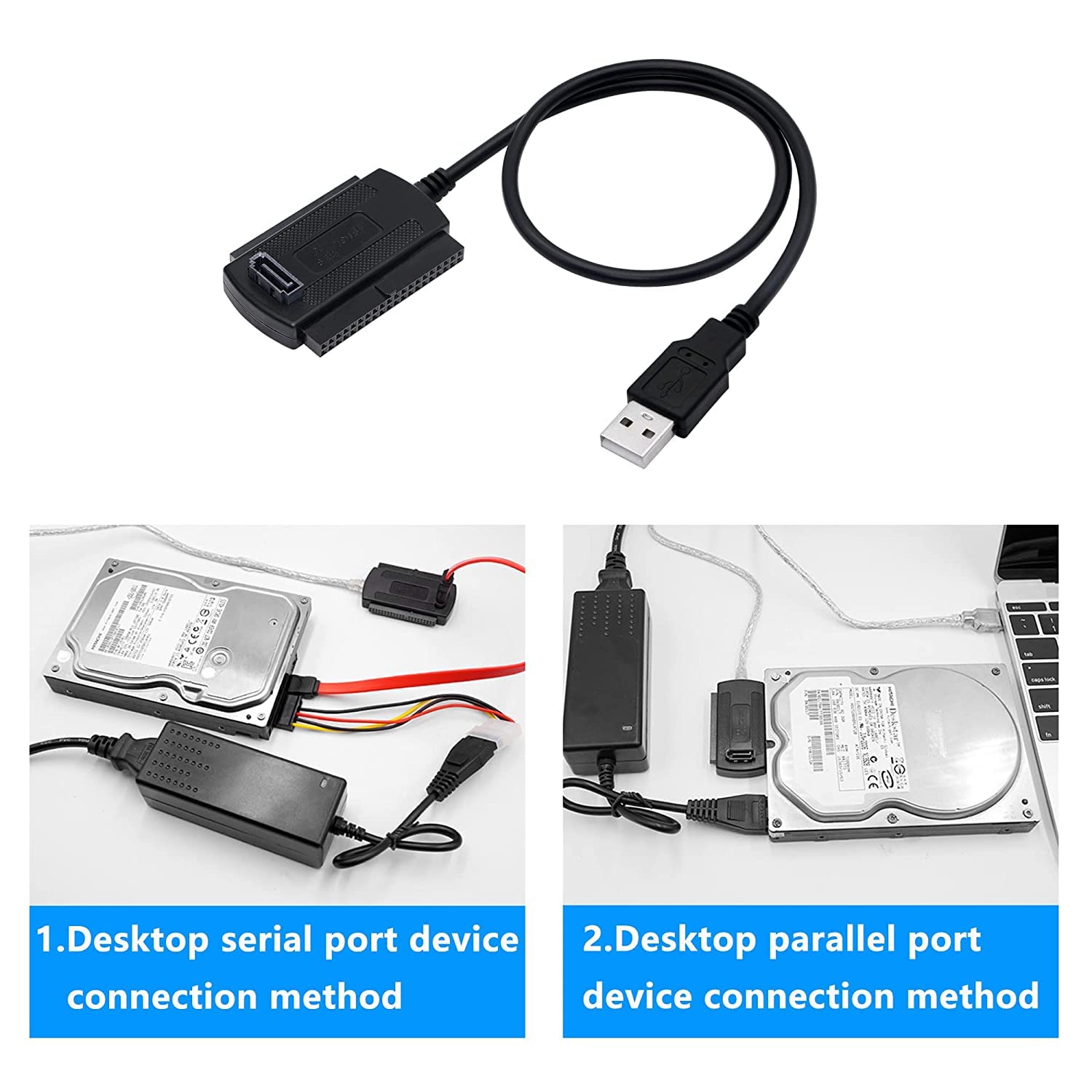 SGElectronix New IDE SATA to USB 2.0 Adapter Converter Cable for 2.5 3.5 Inch Hard Drive HD