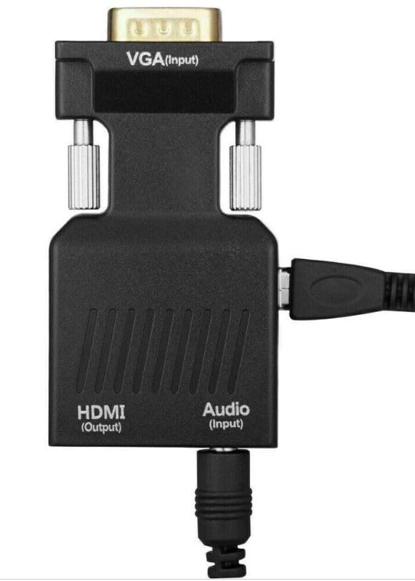 VGA to HDMI Adapter Converter with Audio,(PC VGA Source Output to TV/Monitor with HDMI Connector), Active Male VGA in Female HDMI 1080p Video Dongle adaptador for Computer,Laptop,Projector