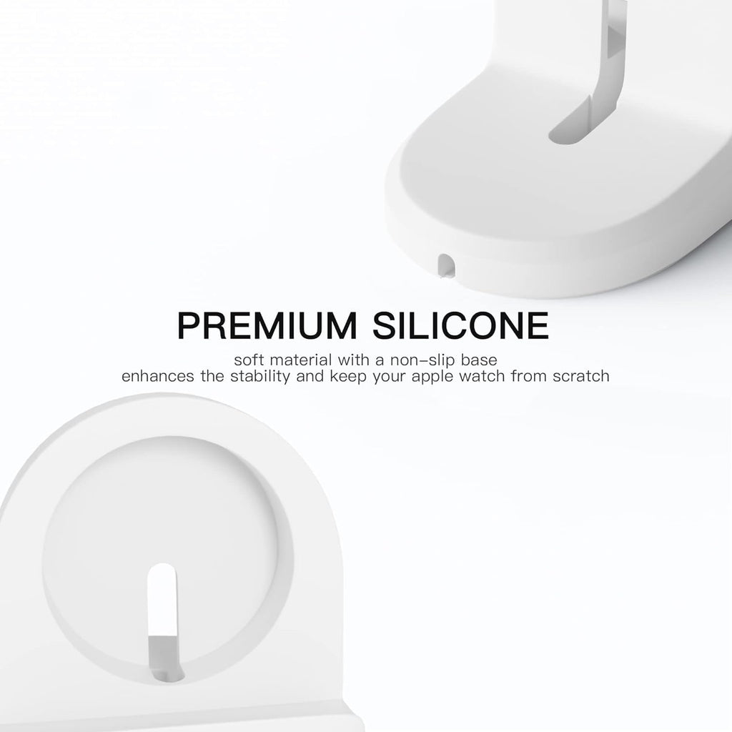 SGElectronix Compact Stand Compatible with iWatch Series7/SE &Series6/Series 5 /Series 4/Series 3/Series 2 / Series 1 - Nightstand Mode (44mm/40mm/38mm/42mm Compatible)(White)