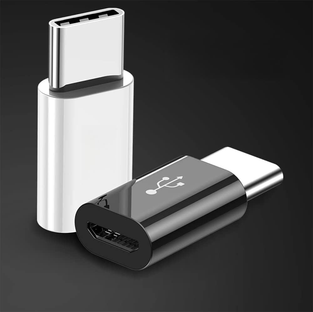 SGElectronix Adapter Micro USB to USB C (4 Pack), OTG Adapter Compatible with Samsung Galaxy, LG, Huawei, Type-C Phones, Tablets and More (2 Black and 2 White)