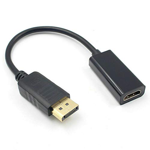 DisplayPort (DP) to HDMI Adapter, Gold-Plated Uni-Directional Display Port PC to HDMI Screen Converter (Male to Female) Compatible with HP, Dell, Lenovo, NVIDIA, AMD & More, Passive, Black