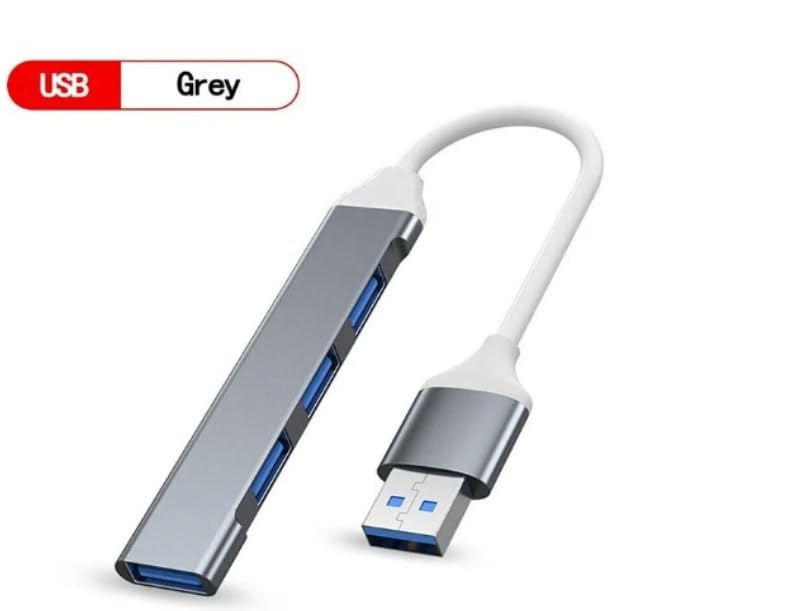 USB Hub 4-Port USB Hub Ultra-Slim Data USB Splitter Portable Aluminium Alloy Mini USB Hub Extensions Applicable for Laptop, MacBook, Mac Mini/Pro, Surface, Notebook PC (USB-A)