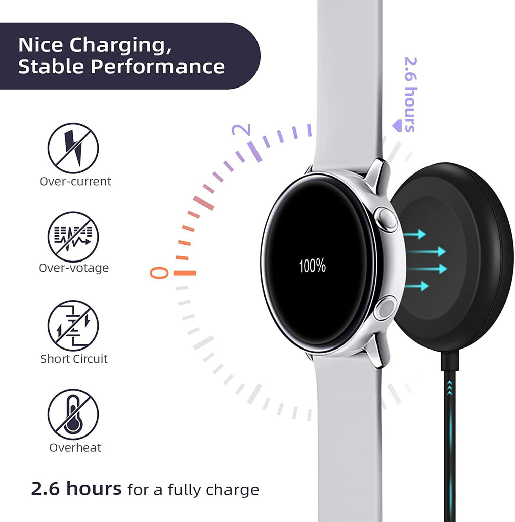 SGElectronix Compatible with Samsung Galaxy Watch 6/6 Classic/ 5/5 Pro/4/4 Classic/3/Active 2/Active,1-Pack Replacement USB Wireless Charging Cable Dock Stand for Galaxy Watch Accessories