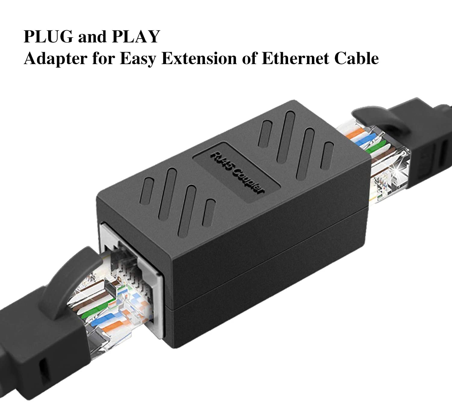 SGElectronix RJ45 Coupler，Ethernet Coupler, in Line Coupler for Cat7/Cat6/Cat5e/Cat5 Ethernet Cable Extender Adapter Female to Female (6 Pack Black)