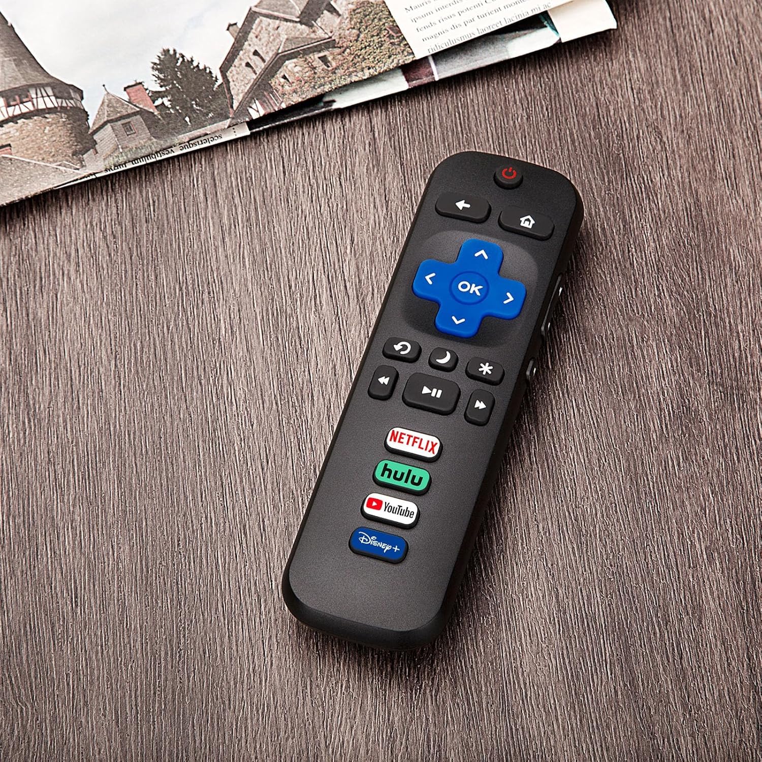 (Pack of 2) Replacement-Remote-Control for Roku-TV,Compatible for TCL Roku/Hisense Roku/Onn Roku/Philips Roku Smart TVs(Not for Stick and Box) Black