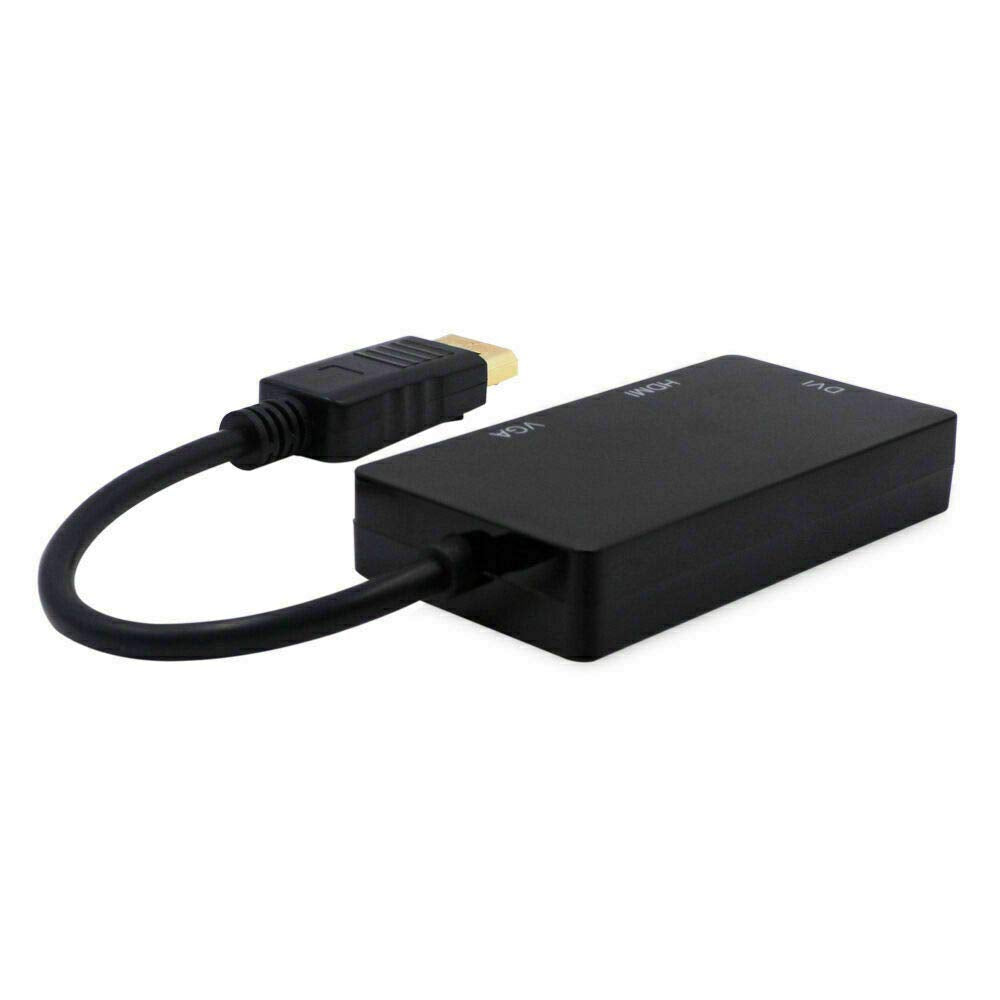 SGElectronix 3 in 1 Displayport DP Male to HDMI/DVI/VGA Female Adapter Converter Cable 1080P