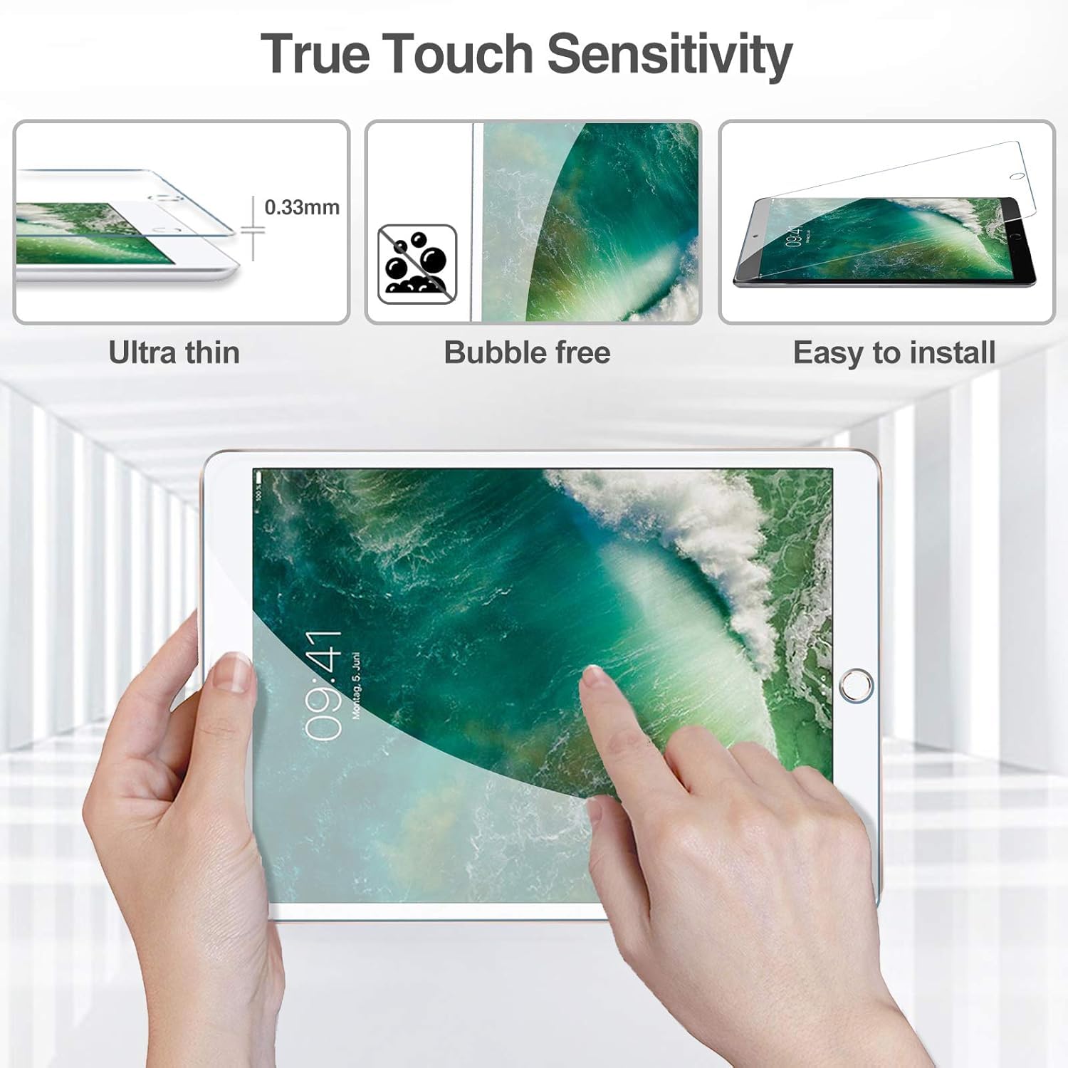 SGElectronix for iPad Pro 12.9 1st & 2nd Gen 2015 2017 Screen Protector, Anti-fingerprint Matte Tempered Glass Film Guard for iPad Pro 12.9” Old Model 1/2 Generation